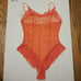 Coral Orange Lace Bodysuit
