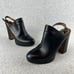 Coach Leather Mule Platform Chunky Heel Womens 8.5 Bootie Carmine Classic