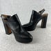 Coach Leather Mule Platform Chunky Heel Womens 8.5 Bootie Carmine Classic