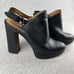 Coach Leather Mule Platform Chunky Heel Womens 8.5 Bootie Carmine Classic