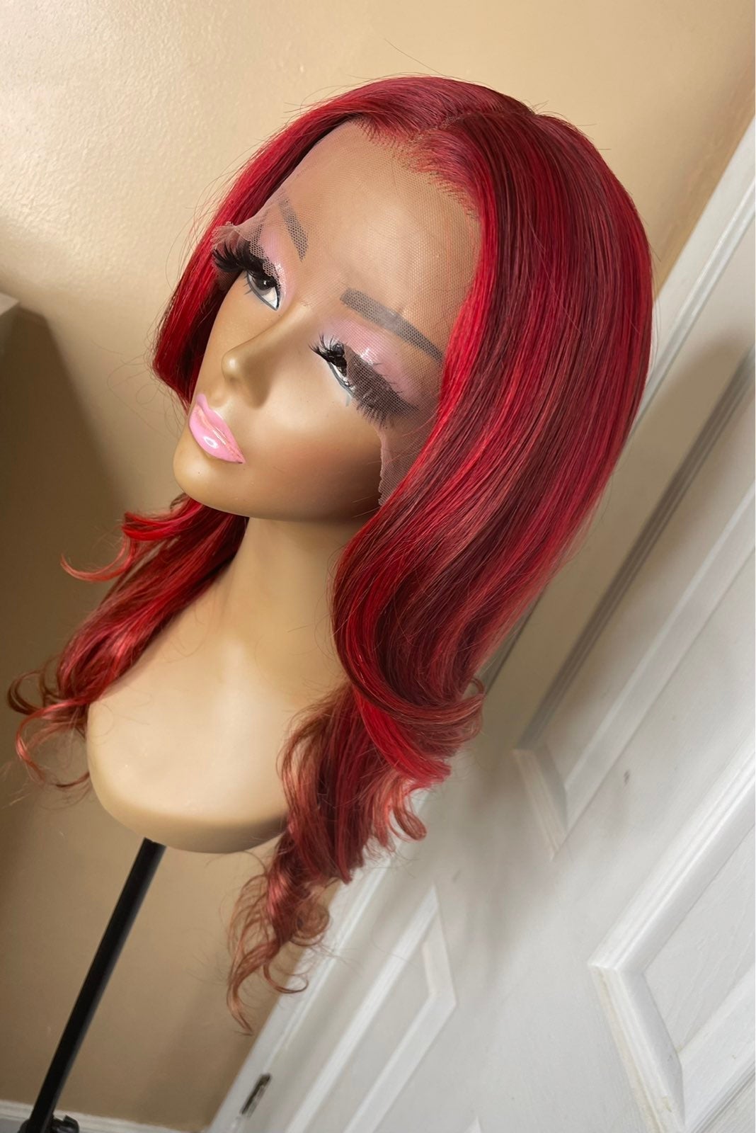 13x4 lace frontal wig fiery red 20 inches