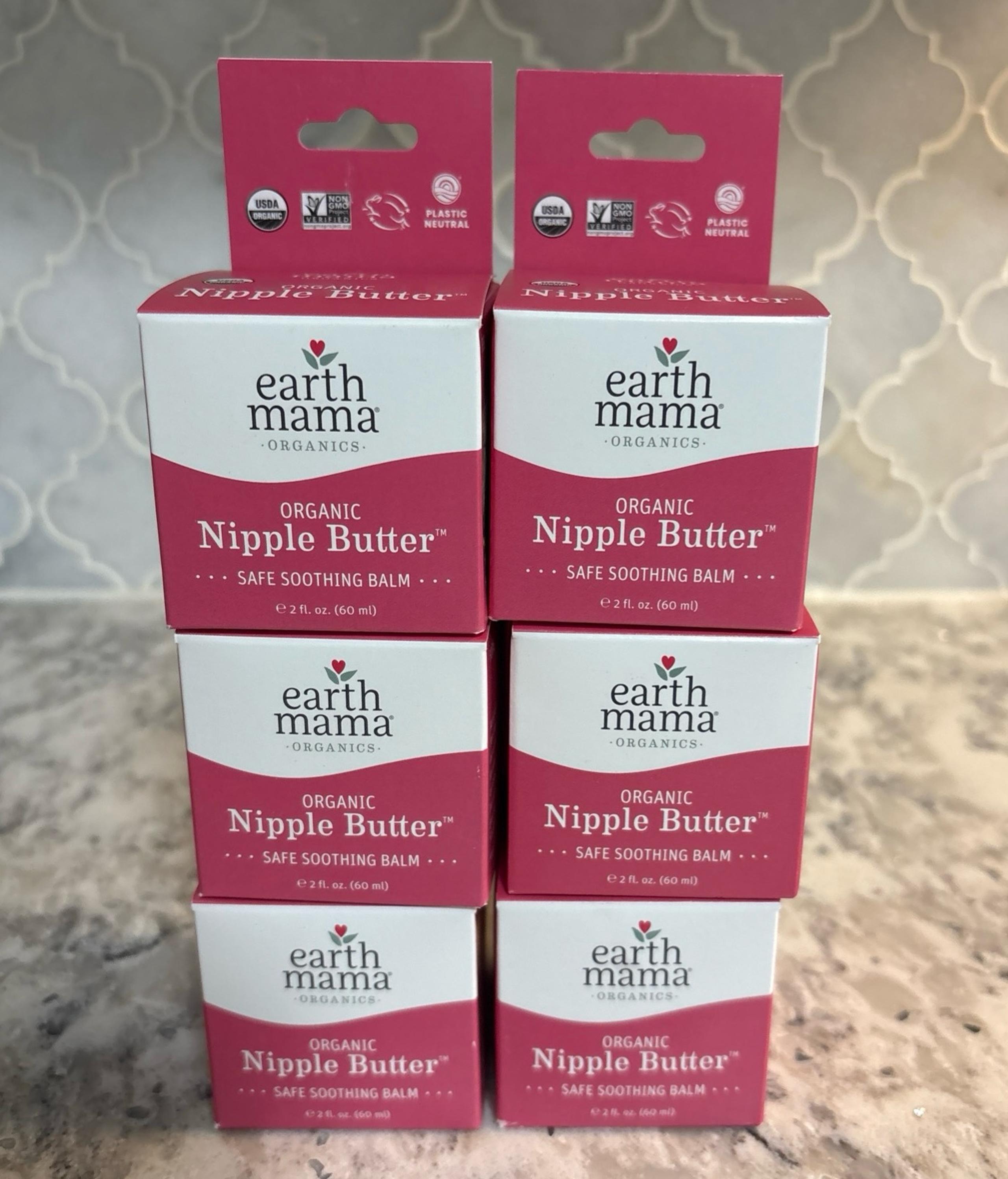 6 Organic Nipple Butter Breastfeeding Cream by Earth Mama