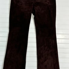 Vintage Michael Kors Suede Leather Pants Y2k Brown Trousers Size 8 Lined Hippie