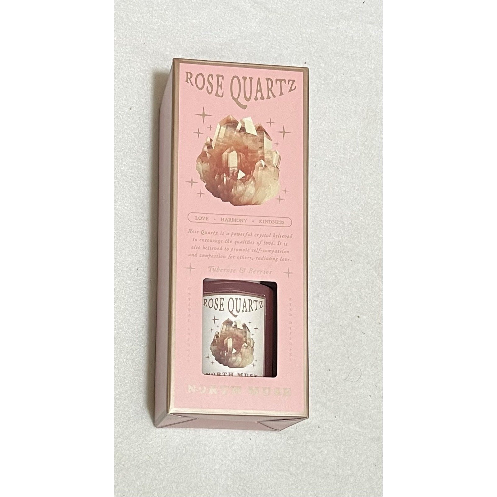 North Muse Rose Quartz Taberose & Berries Reed Diffuser