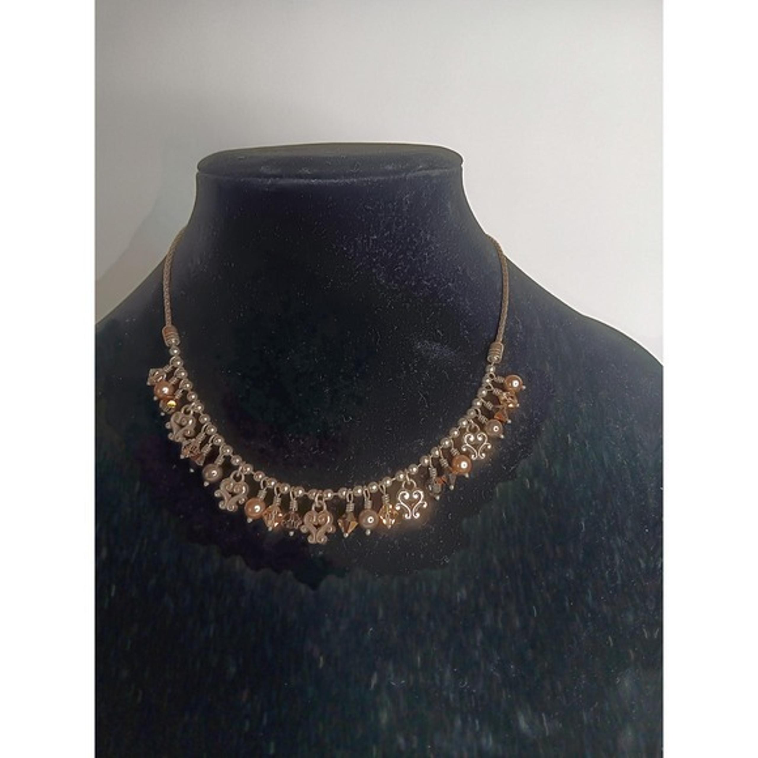 Brighton Beaded Dangle Necklace Silver Tone Chain Statement Jewelry Women