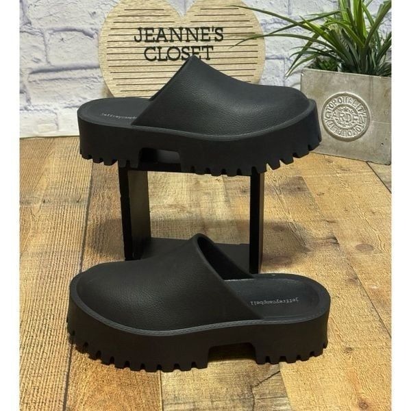 Jeffrey Campbell bae clogge platform clogs mules chunky black size 10