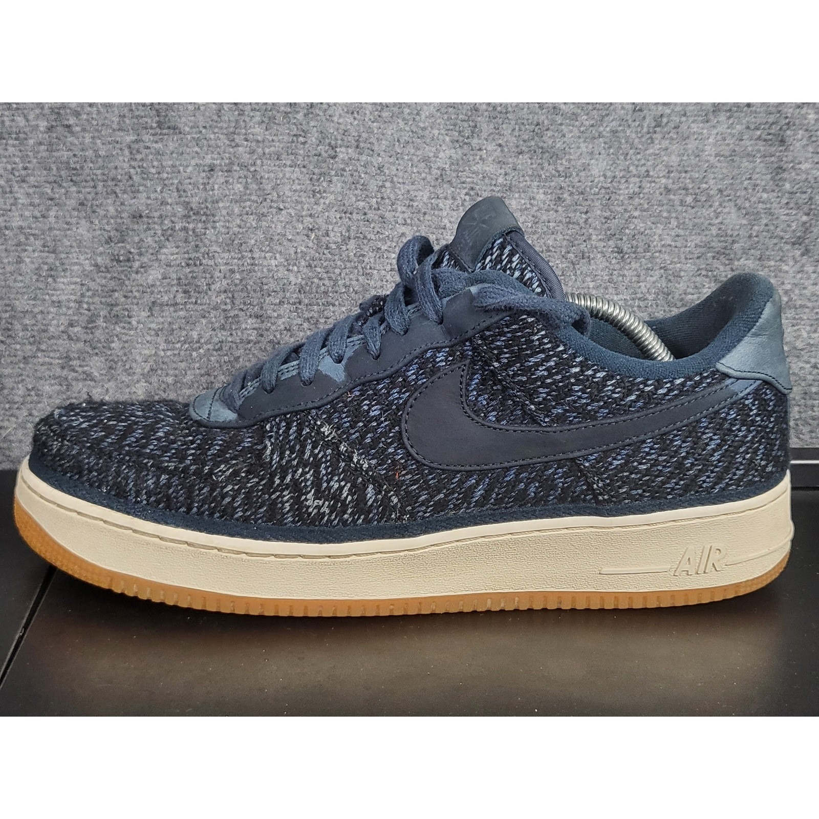 Nike Air Force Indigo 07 Flyknit Low Sneakers Blue Gum Soles Sz