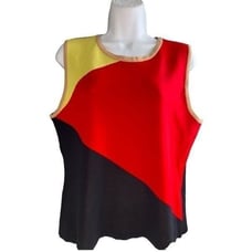 NEW YORK & COMPANY Colorblock Sleeveless Sweater Shell Size L