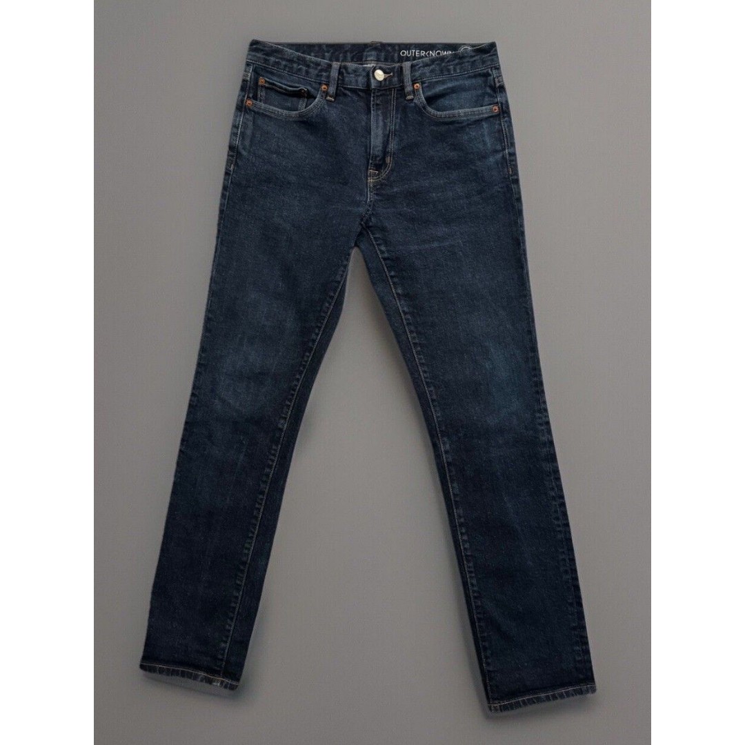 OUTERKNOWN Mens SEA Slim Straight Jean Sz 30x34 Blue Denim Organic Cotton