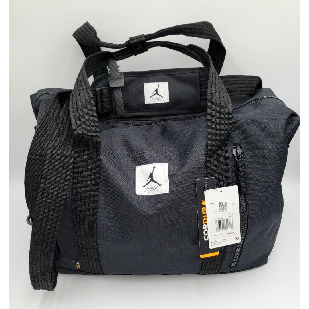 NWT Jordan Flight Duffle Bag Black (40L) MA0798-023 Cordura Edition With Strap