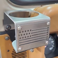 American Flag Cup holder for Jeep Wrangler YJ STEEL, MADE IN USA -single