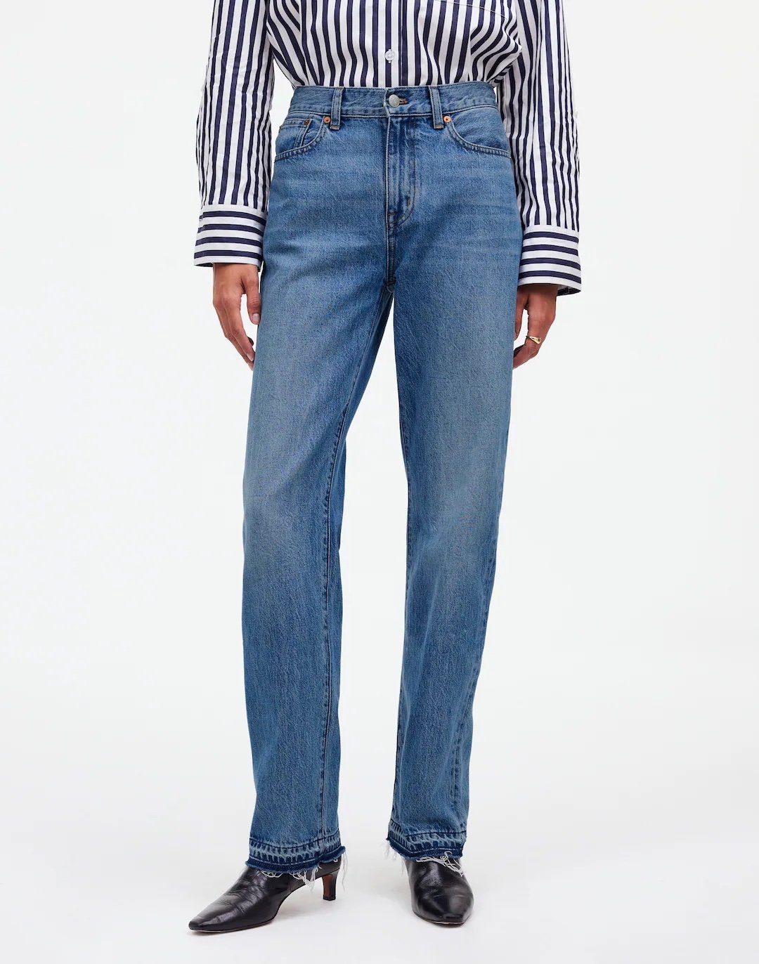 Madewell The Rail Straight Jean In Reston Wash Size W28 NWT