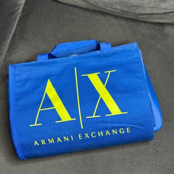 A/X Armani Exchange Beach Mat Inflatable Pillow Blue Yoga