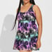 Torrid Rainbow Palm Print Wireless Long Zip-Front Swim Dress With Short 2X 18 20