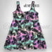 Torrid Rainbow Palm Print Wireless Long Zip-Front Swim Dress With Short 2X 18 20