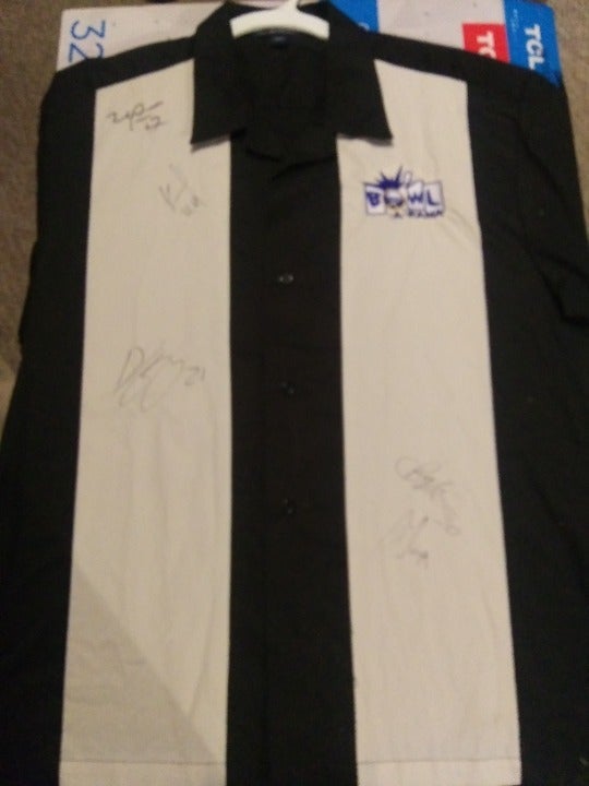 Bowl-A-Rama shirt signed by 5 Sabers