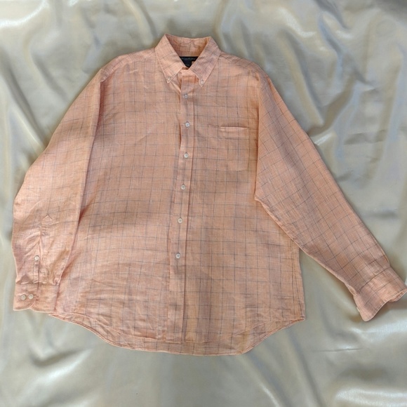 Brooks Brothers Irish linen men's dress shirt L