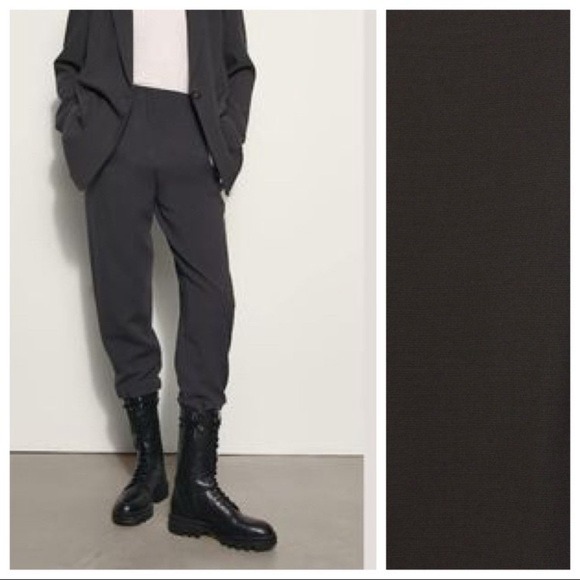 NWT. Massimo Dutti Anthracite Grey Viscose/Wool Trousers. Size 6.