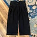 URBAN OUTFITTERS Linen Wide Leg Cropped Pants Black