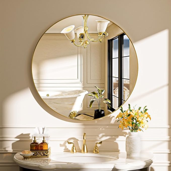 Round Mirror 30 Inch Gold Mirror