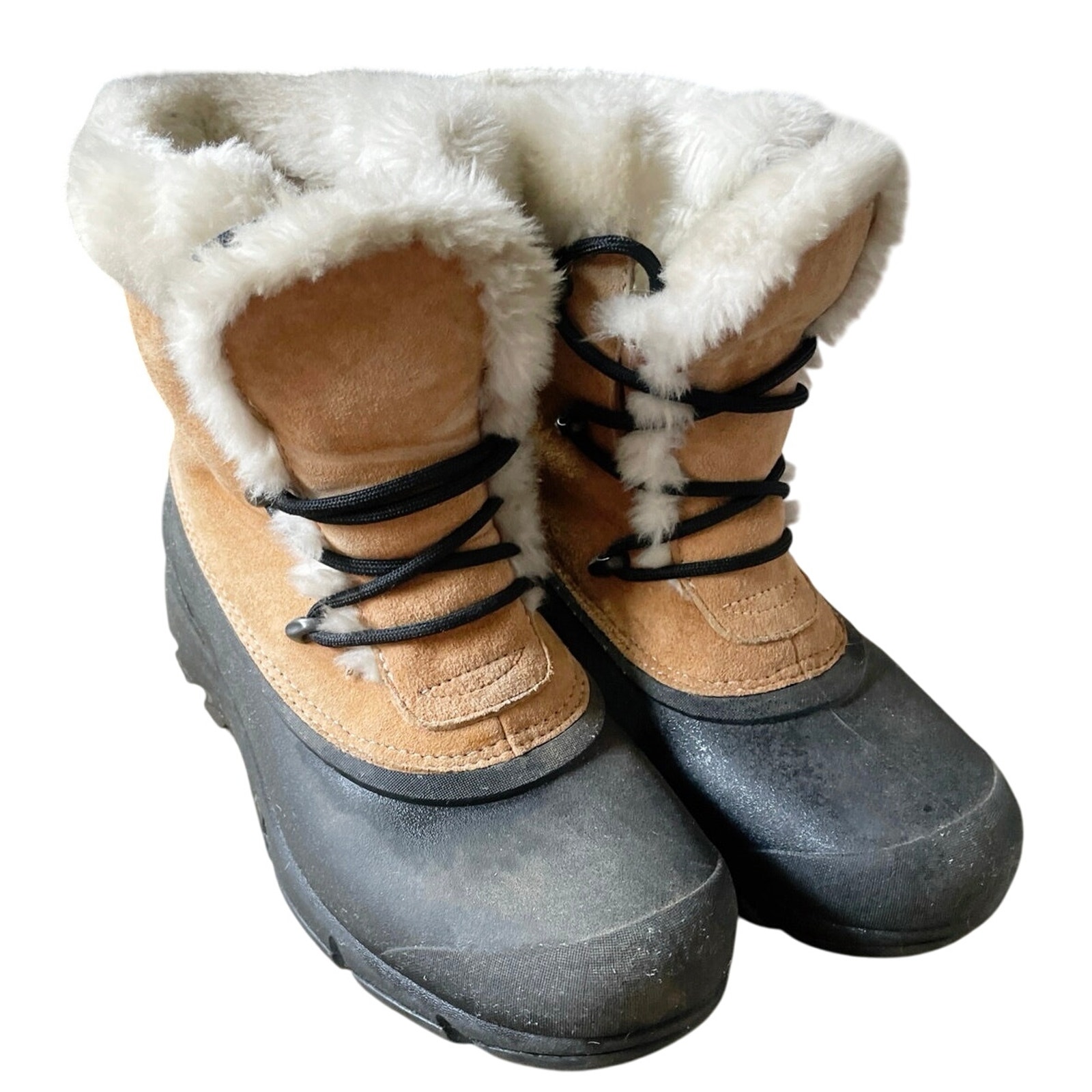 Sorel, Women's Size 10.5 M, Snow Angel Boots, Tan Suede & Black Rubber Sole, EUC