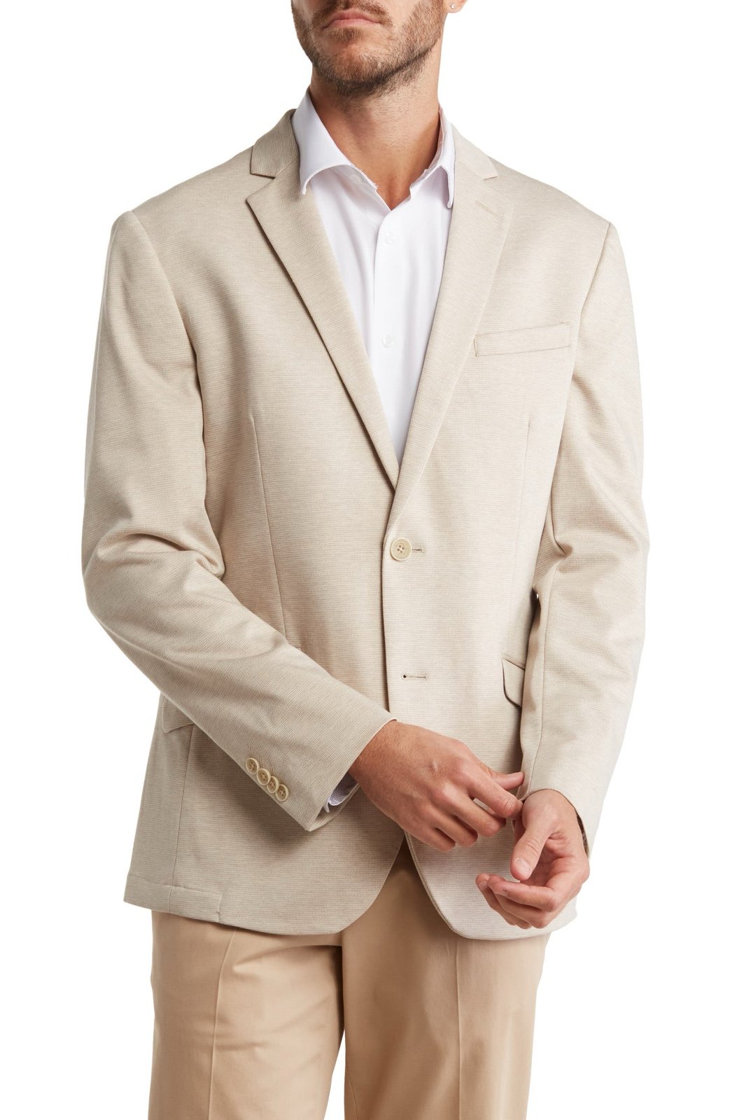 NWOT Savile Row Co Tan Textured Knit Sport Coat