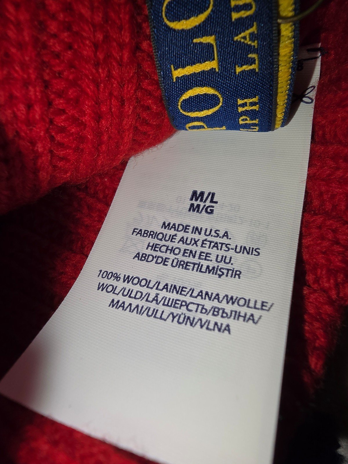 NWT Polo Ralph Lauren Team USA Olympics Gloves Knit Size M/L
