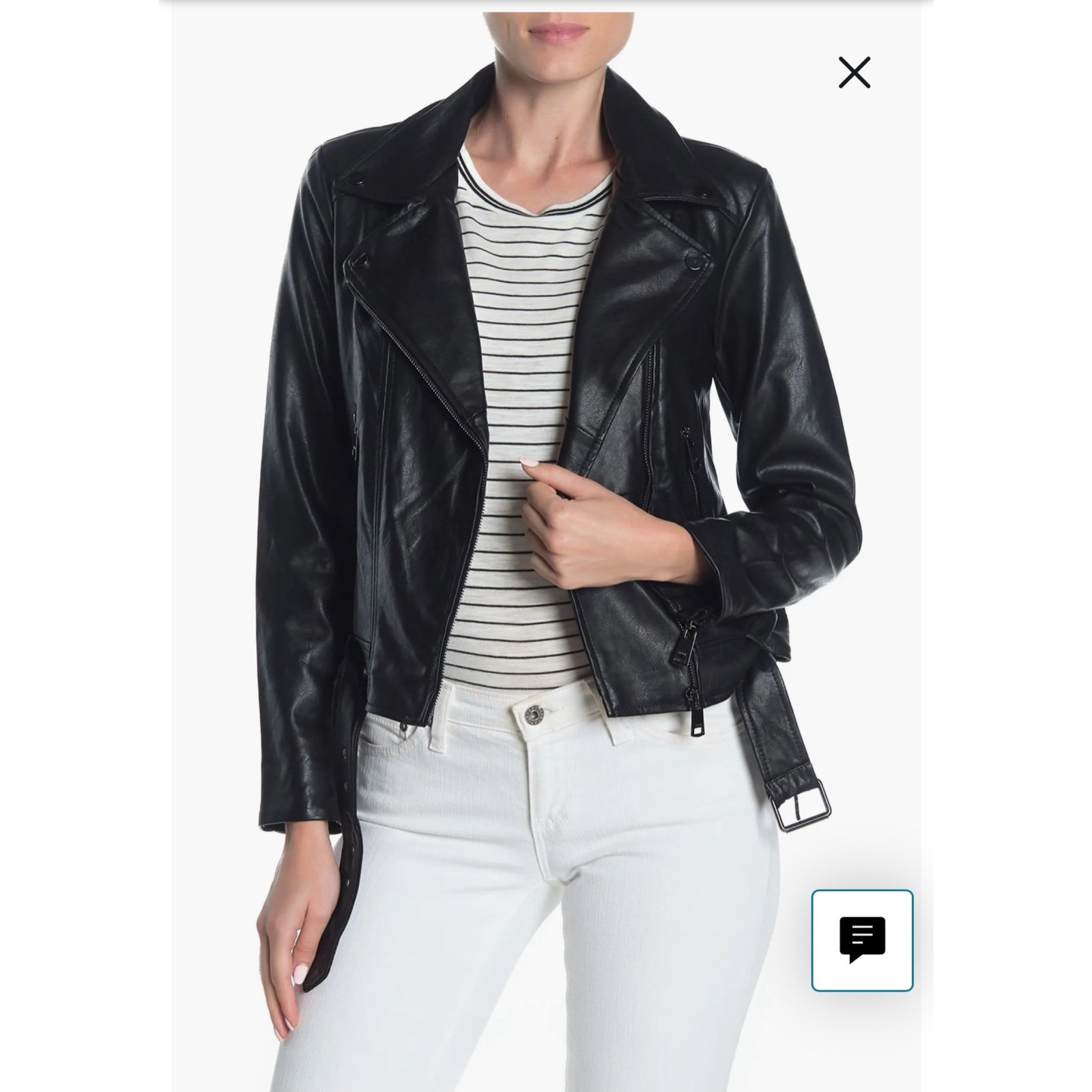 Elodie faux leather moto jacket Size medium