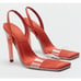 Good American Crystal Crush Stiletto Heels Orange NIB Size 11.5