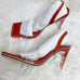 Good American Crystal Crush Stiletto Heels Orange NIB Size 11.5