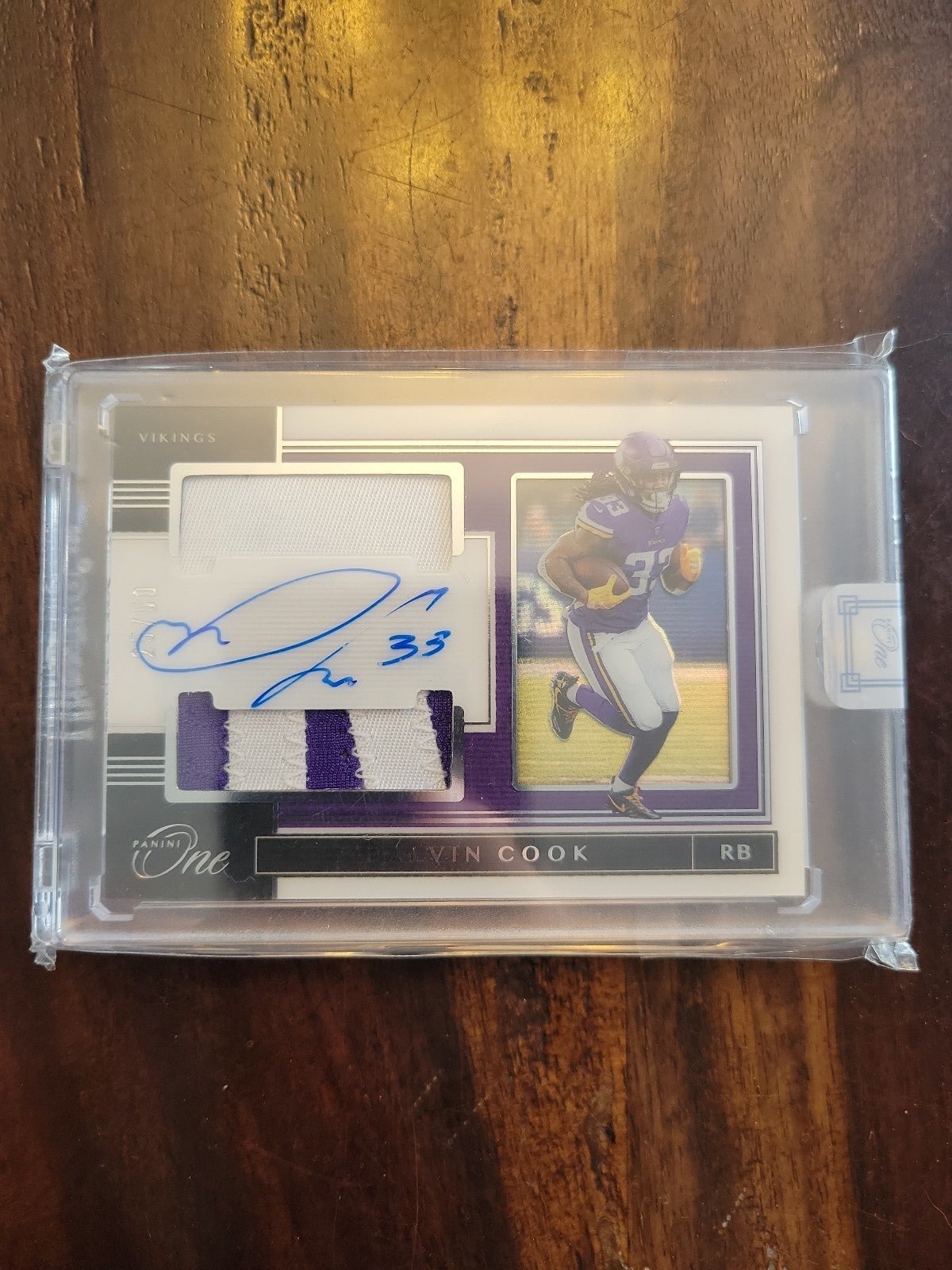 Dalvin Cook Panini One Encased Patch Jersey Autograph Card 25/50