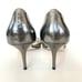 JIMMY CHOO Pewter Metallic Leather Open Toe Strap D'orsay Heel Sandals Sz 40