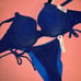 Victoria's Secret 36DD BIKINI M,XL Side-tie bottom diver BLUE SHIMMER glitter