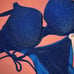 Victoria's Secret 36DD BIKINI M,XL Side-tie bottom diver BLUE SHIMMER glitter