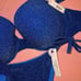 Victoria's Secret 36DD BIKINI M,XL Side-tie bottom diver BLUE SHIMMER glitter
