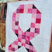 NEW! HANDMADE PATCHWORK PINK RIBBON CANCER, LAP, QUILT, PINKS, 40IN X 59.5 IN