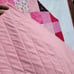 NEW! HANDMADE PATCHWORK PINK RIBBON CANCER, LAP, QUILT, PINKS, 40IN X 59.5 IN