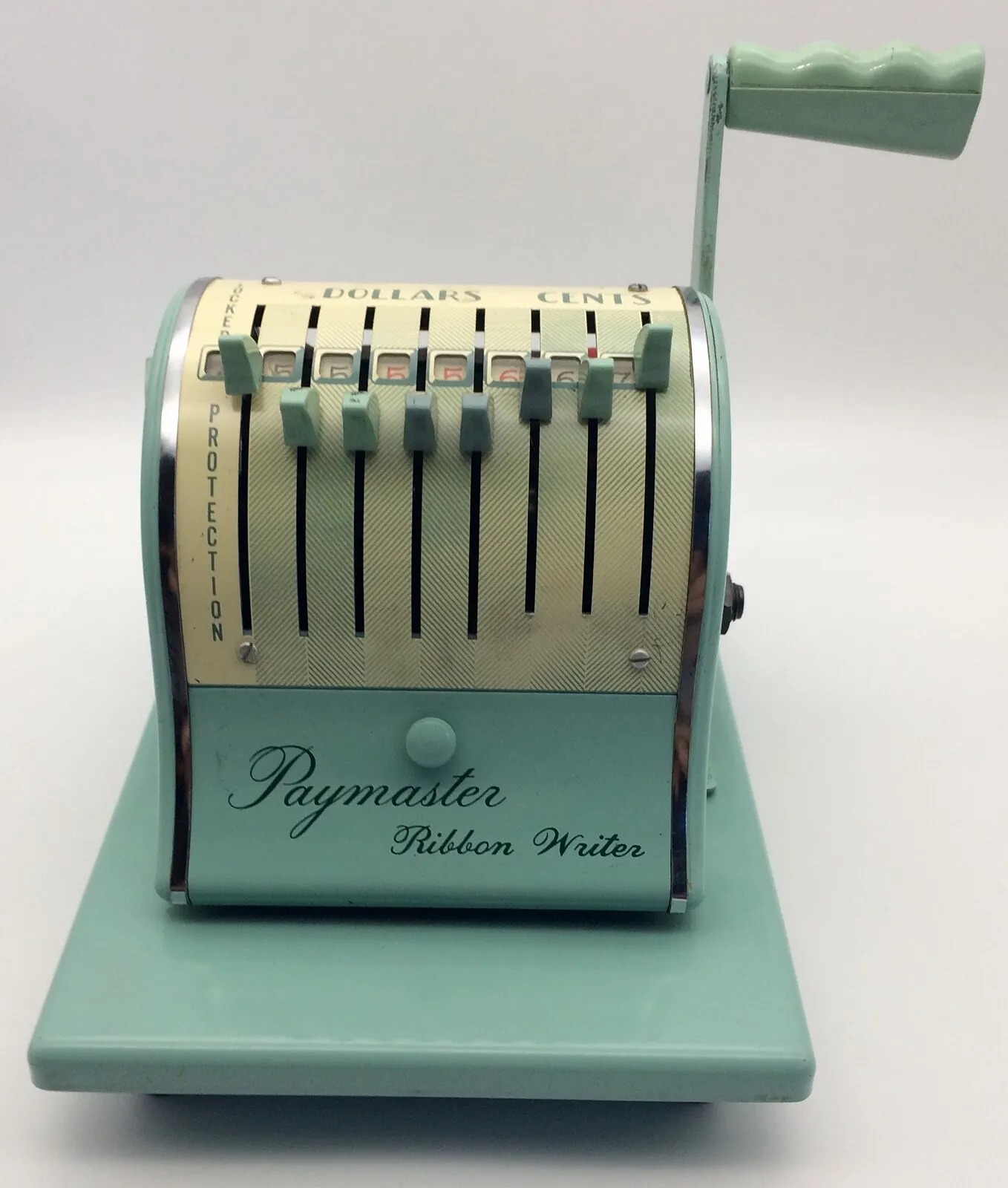 Vintage Paymaster Ribbon Writer Series 8000 Check Writer Soft Baby Blue TESTED