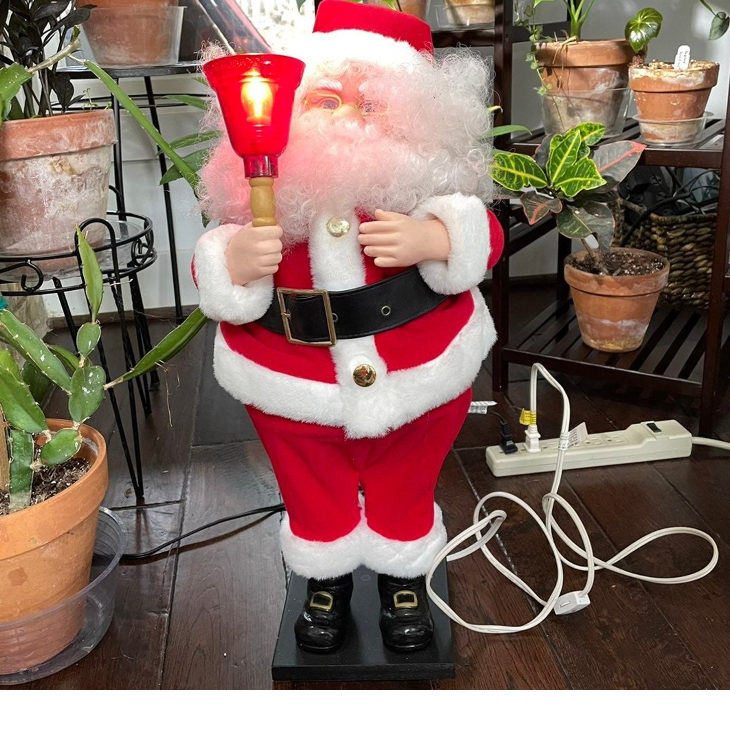 Vintage Telco Christmas Motionettes Santa Claus w/ Bell 1980s Animated READ