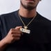 KING CROWN BRASS ICED HIP HOP CUBIC ZIRCONIA PENDANT & 24 ROPE CHAIN NECKLACE