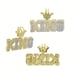 KING CROWN BRASS ICED HIP HOP CUBIC ZIRCONIA PENDANT & 24 ROPE CHAIN NECKLACE
