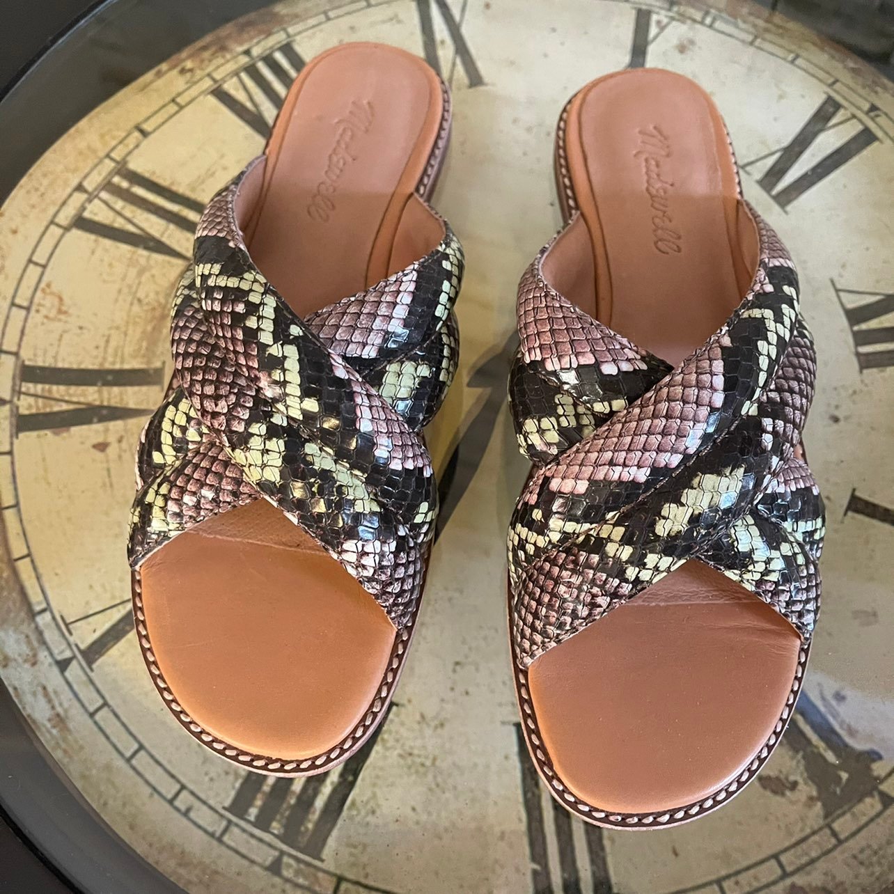 MADEWELL Skyler Sandal Snake Embossed Le