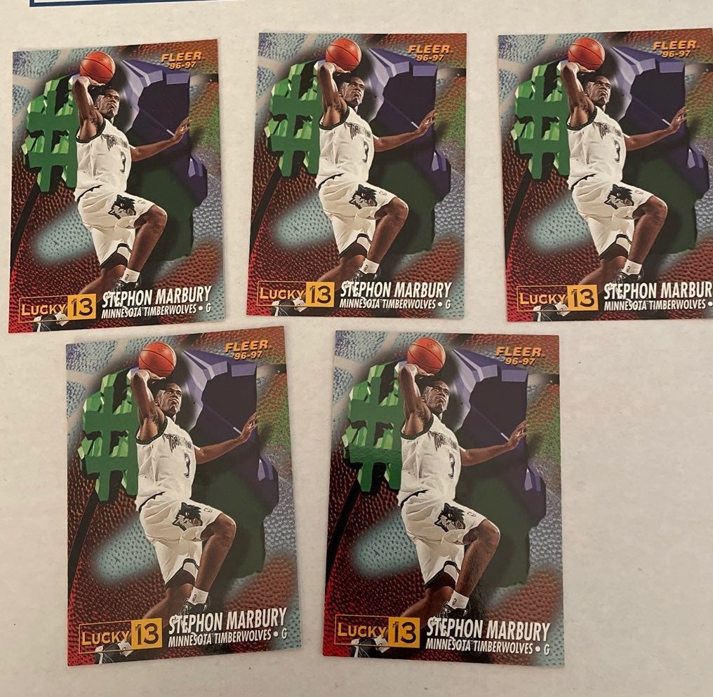 Lot of 5. Stephon Marbury Lucky 13 RCs