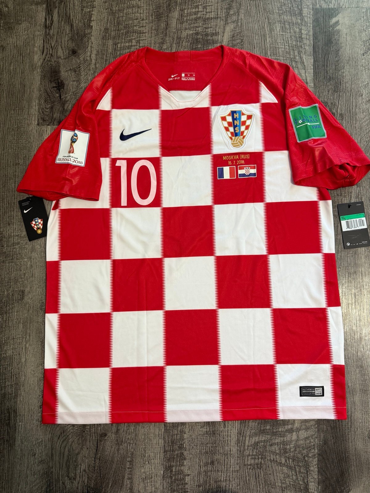 Luka Modric Croatia Nike Home Jersey 2018 World Cup Final Size XL 893865-657