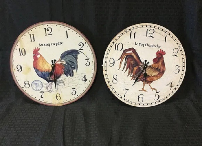 Rooster Wall Clocks Set of 2