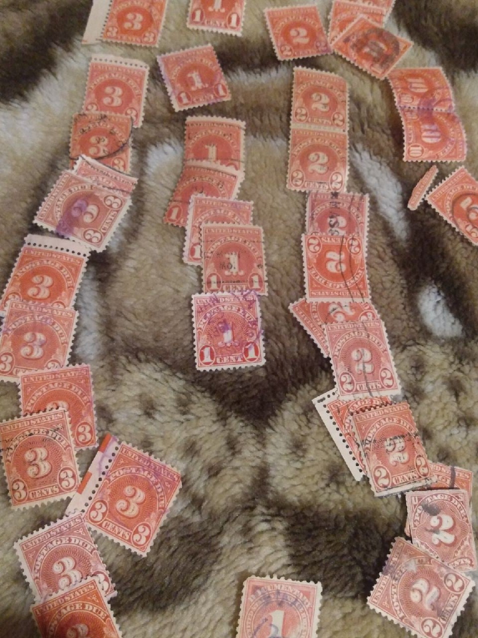 1,2,3,and 10cent POSTAGE DUE STAMPS