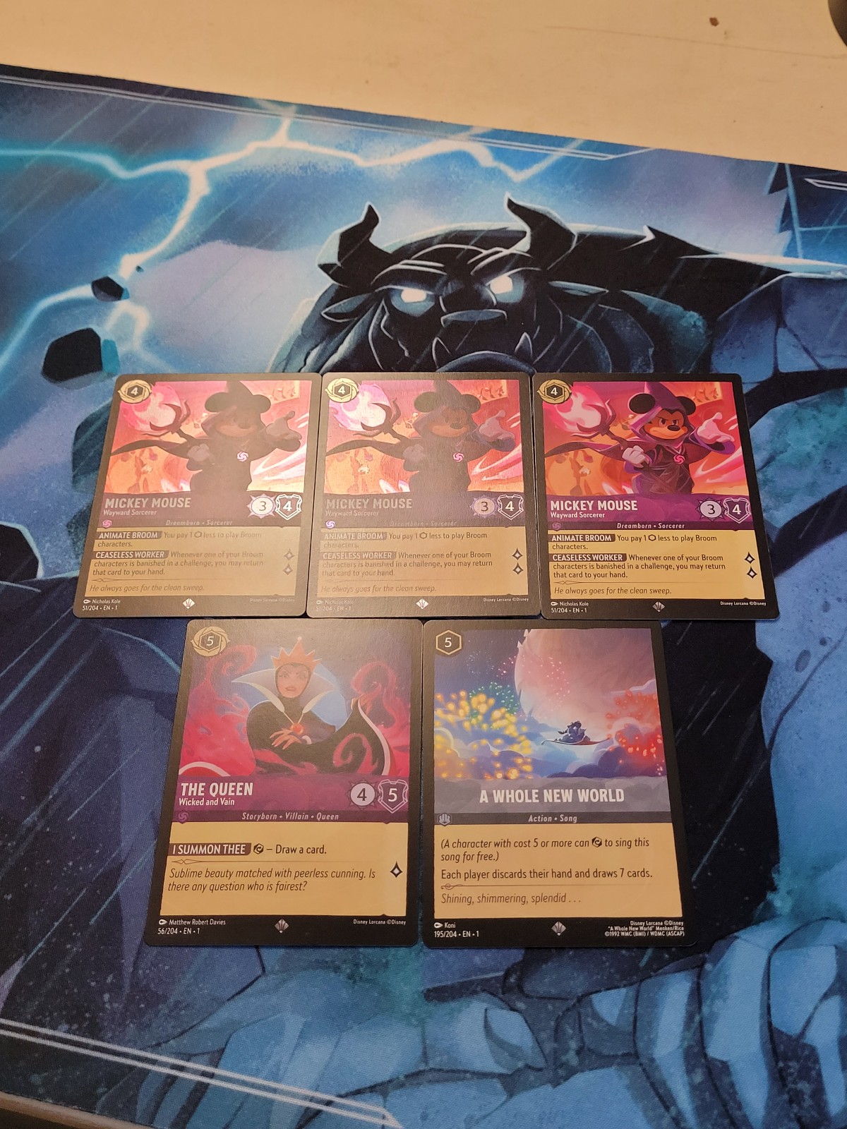 DISNEY LORCANA THE FIRST CHAPTER AMETHYST STEEL 5 CARD PLAYSET ✨️✨️✨️