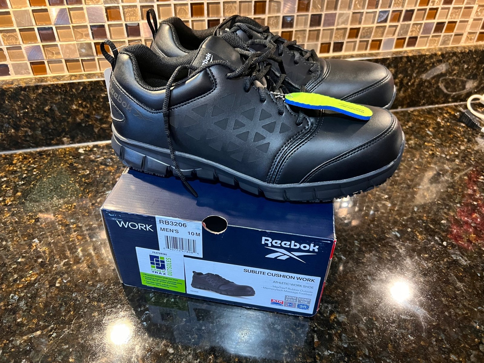 MEN'S REEBOK WORK SUBLITE CUSHION SLIP-RESISTANT WORK SHOES Sz. 10M - Brand New