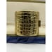 Vintage Bracelet heavy estate bangle signed gold tone alligator print hinged 6.5