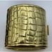 Vintage Bracelet heavy estate bangle signed gold tone alligator print hinged 6.5